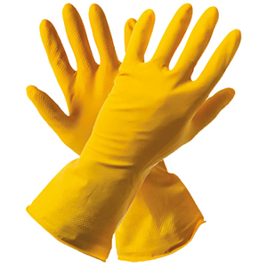 Средства защиты - Перчатки резиновые хозяйственные с х/б напылением XL