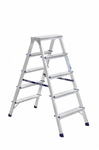 Лестницы-стремянки - Стремянка алюминиевая двухсторонняя 5 ступ.